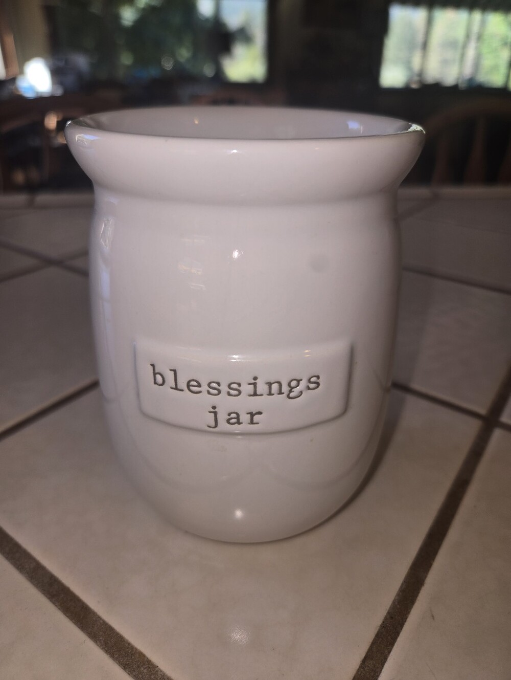Mud Pie White Ceramic Blessings Jar